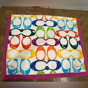 COACH multicolored signature print large beach towel